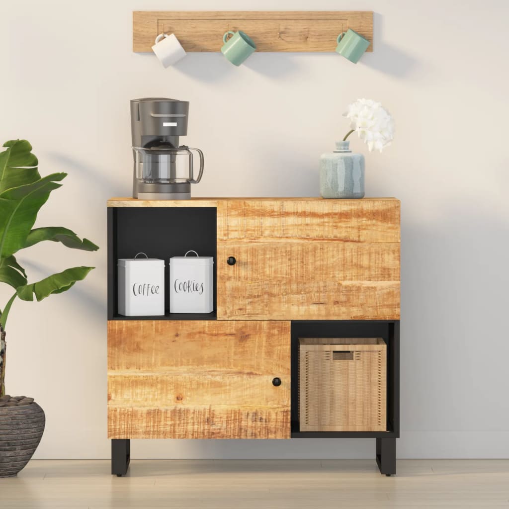 Dressoir met 2 deuren 80x33x75 cm massief mangohout is nu te koop bij PeponiXL, paradijselijk wonen!