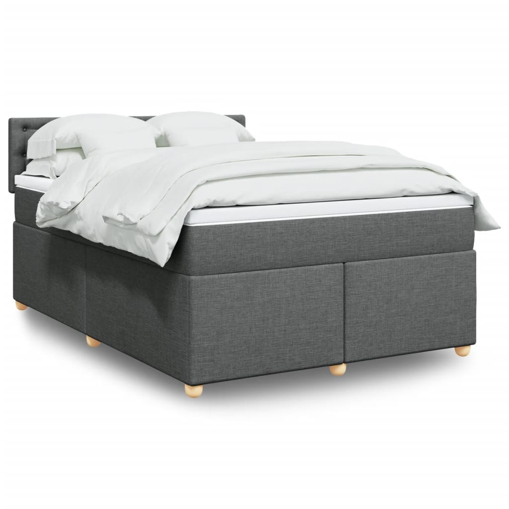 Boxspring met matras stof donkergrijs 140x200 cm is nu te koop bij PeponiXL, paradijselijk wonen!
