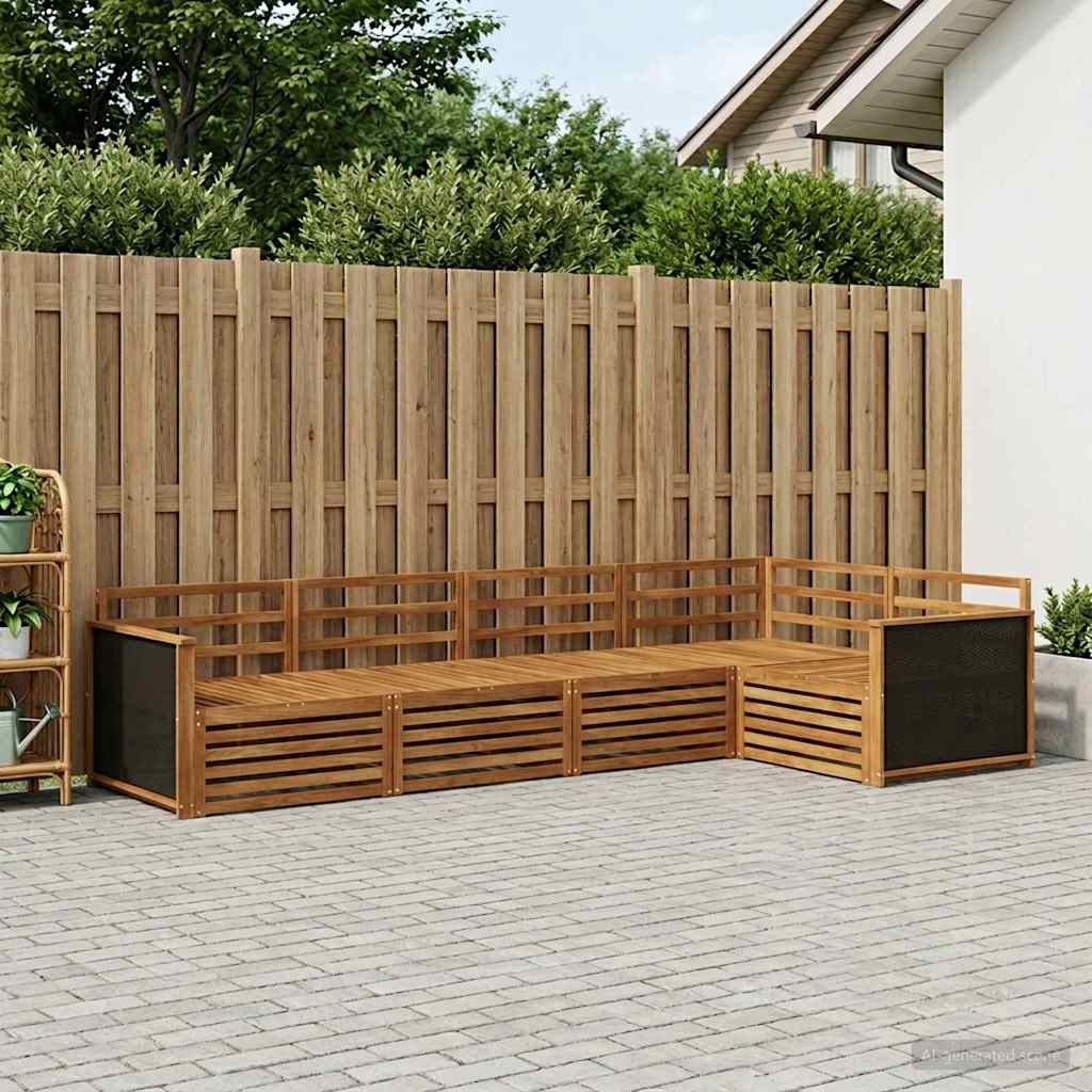 Buiten bankenset 6 pcs Naturel 406 x 168,5 x 73 cm is nu te koop bij PeponiXL, paradijselijk wonen!