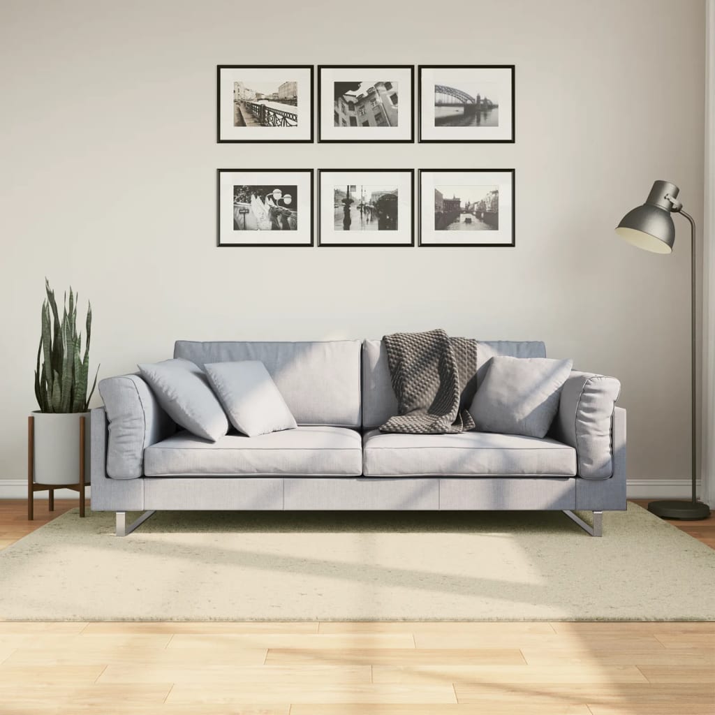 Vloerkleed HUARTE laagpolig zacht wasbaar 140x200 cm crème is nu te koop bij PeponiXL, paradijselijk wonen!