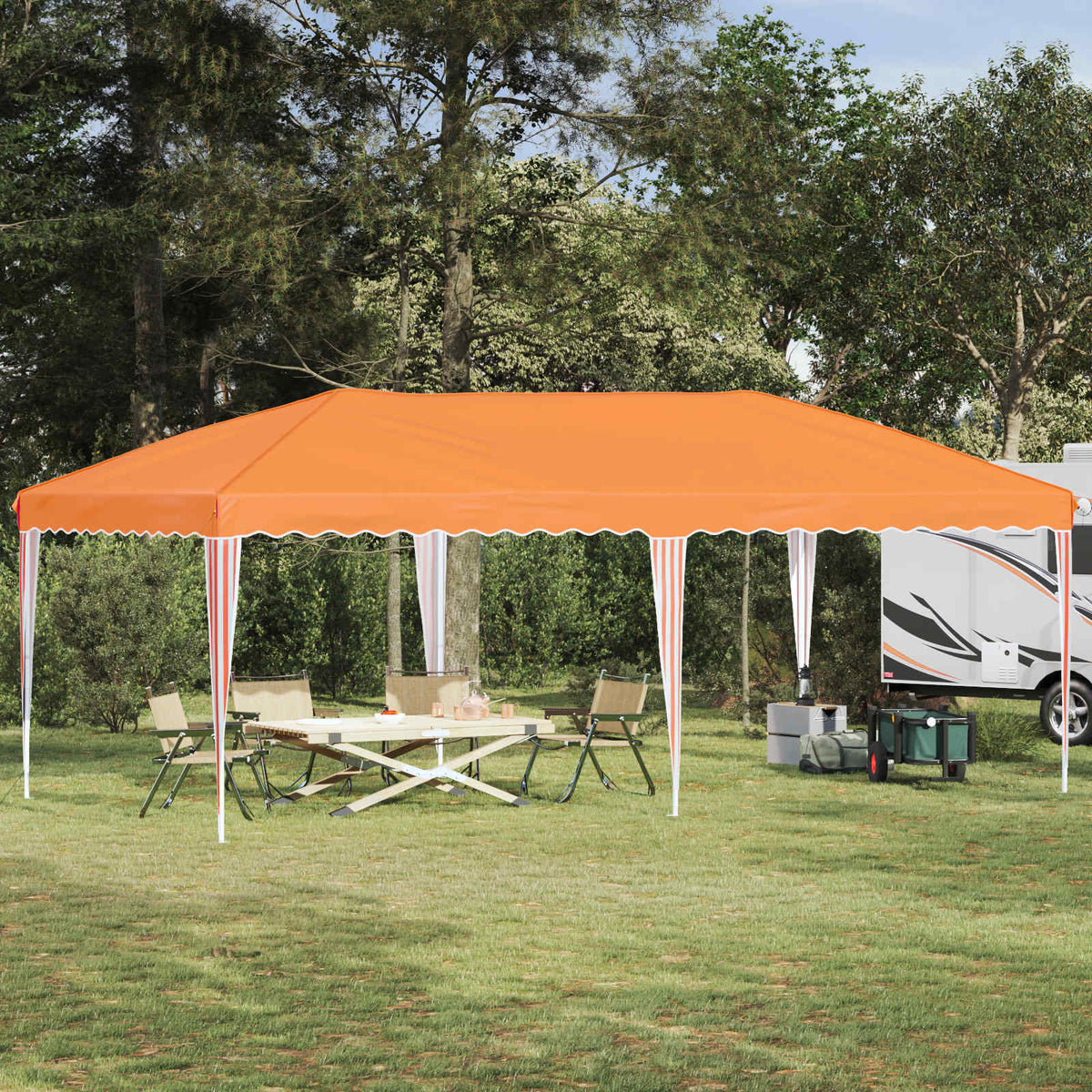Pop-up Feesttent 575 x 290 x 245 cm Oranje is nu te koop bij PeponiXL, paradijselijk wonen!
