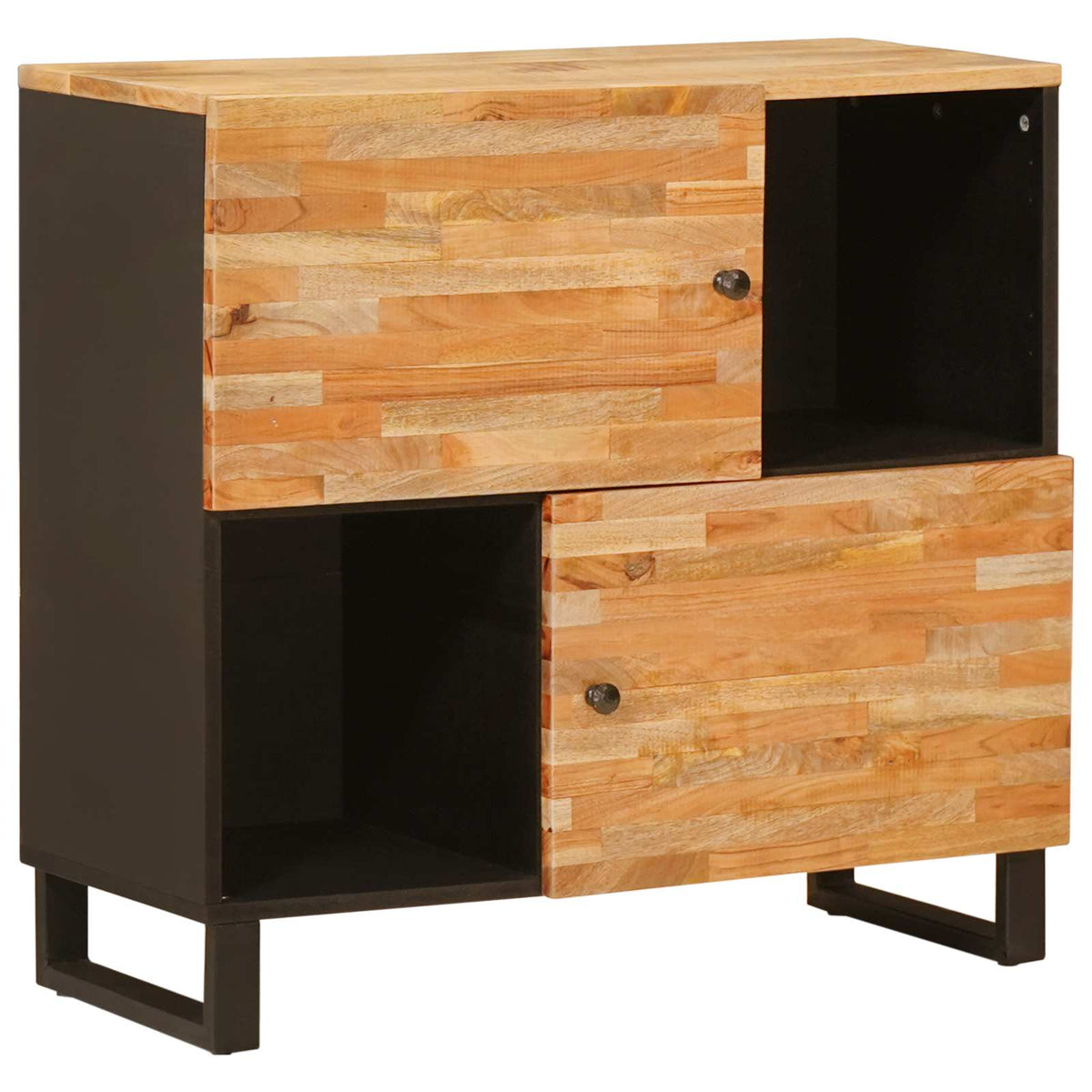 Bijzetkast met opslag Bruin 80 x 33 x 75 cm Massief Mango Hout is nu te koop bij PeponiXL, paradijselijk wonen!