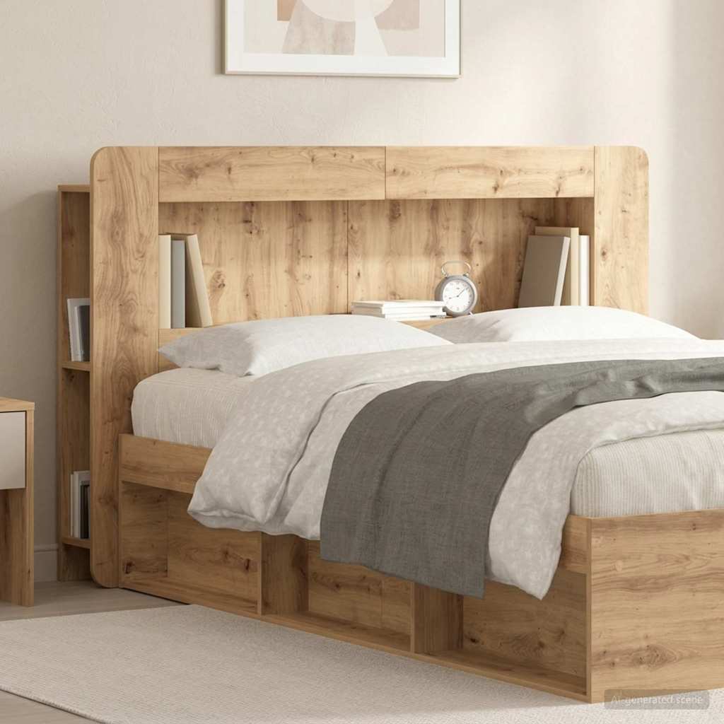 Hoofdbordkast met opslag Artisanaal eiken Geconstrueerd hout is nu te koop bij PeponiXL, paradijselijk wonen!