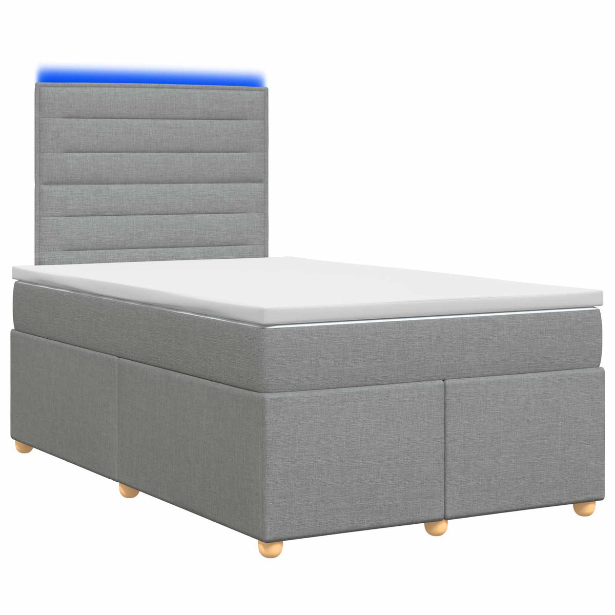 Boxspringbed met matras Lichtgrijs 120 x 200 cm Stof is nu te koop bij PeponiXL, paradijselijk wonen!
