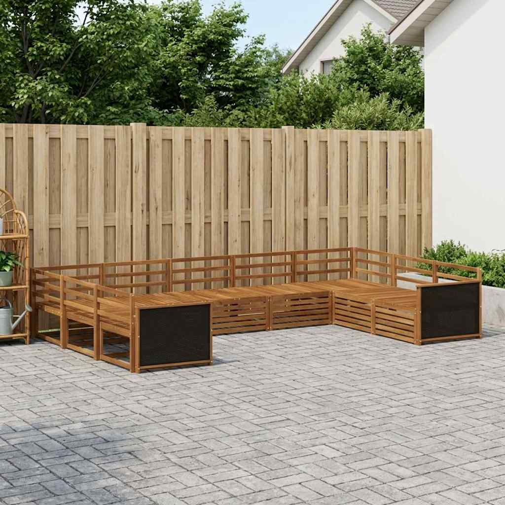 Buiten bankenset 9 pcs Naturel Massief Acaciahout is nu te koop bij PeponiXL, paradijselijk wonen!