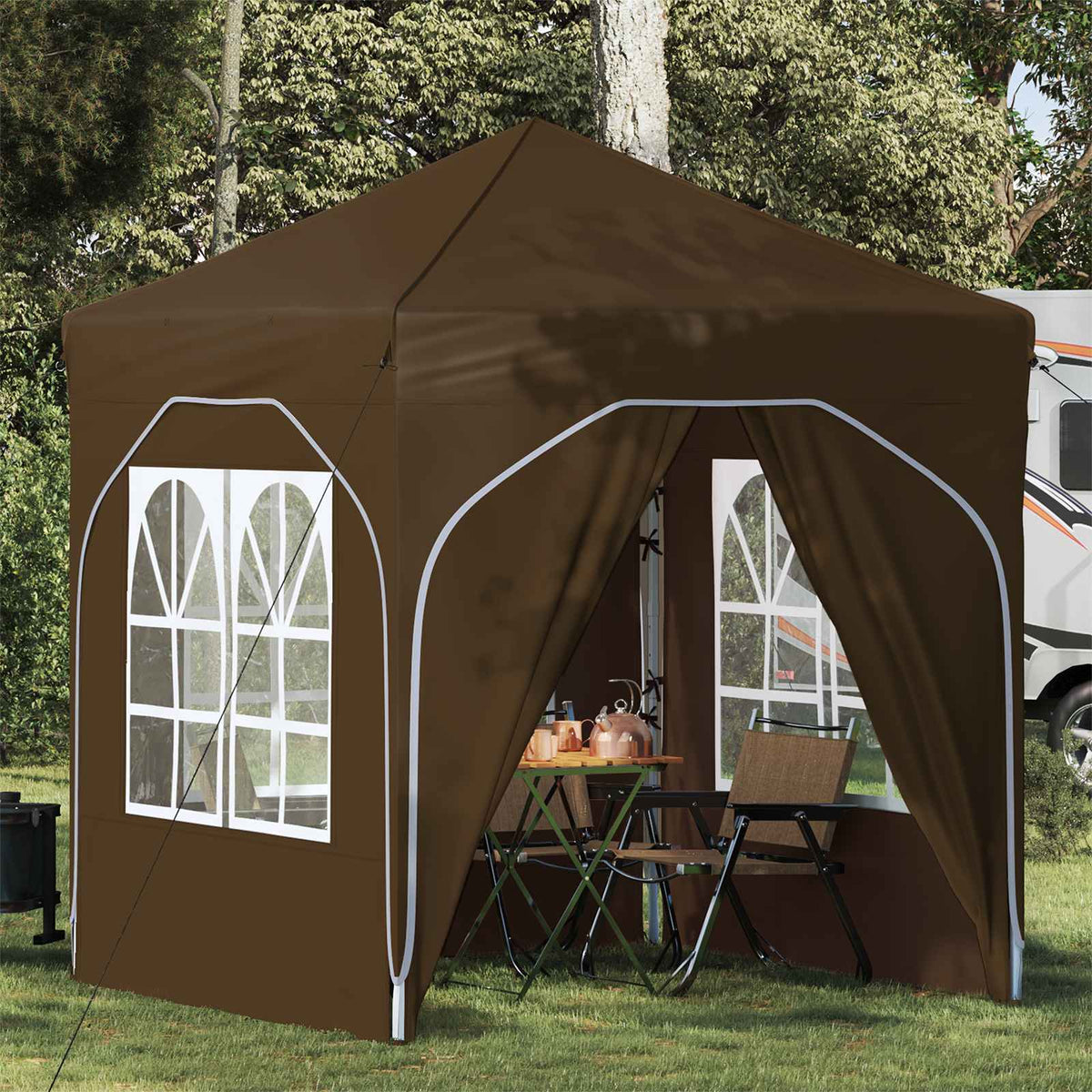 Pop-up Feesttent 192 x 192 x 245 cm Taupe is nu te koop bij PeponiXL, paradijselijk wonen!