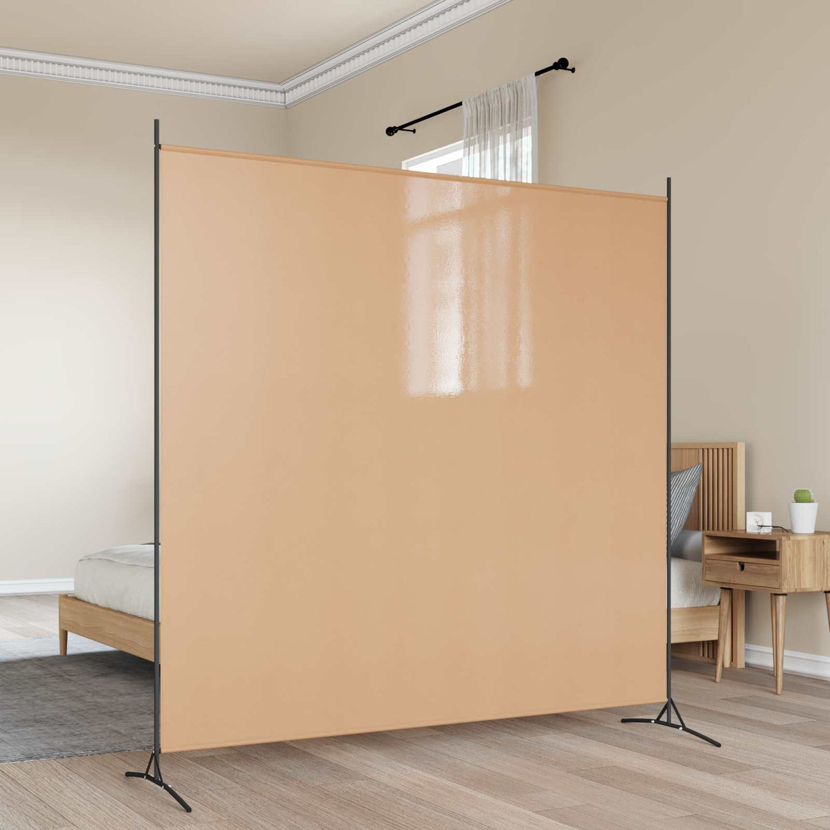 Enkele Paneel Kamerverdeler Beige 175 x 180 cm Stof is nu te koop bij PeponiXL, paradijselijk wonen!