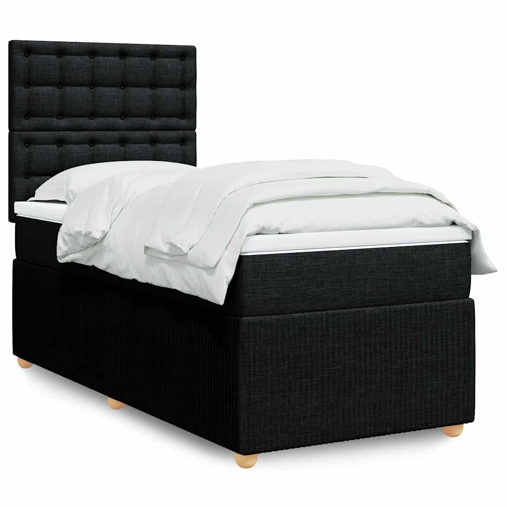 Boxspring met matras stof zwart 90x200 cm is nu te koop bij PeponiXL, paradijselijk wonen!