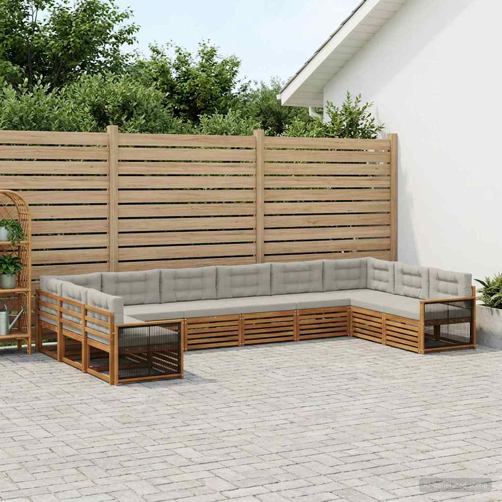Sofa-Sets met kussen 10 pcs Massief Acaciahout is nu te koop bij PeponiXL, paradijselijk wonen!