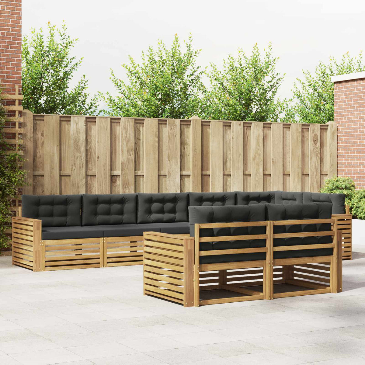 Buiten bankenset 8 pcs Wit en antracietkleurig is nu te koop bij PeponiXL, paradijselijk wonen!
