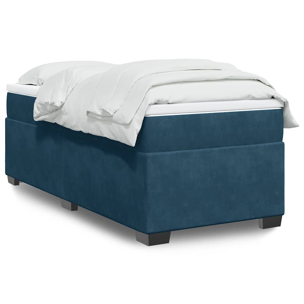 Boxspring met matras fluweel donkerblauw 90x190 cm is nu te koop bij PeponiXL, paradijselijk wonen!