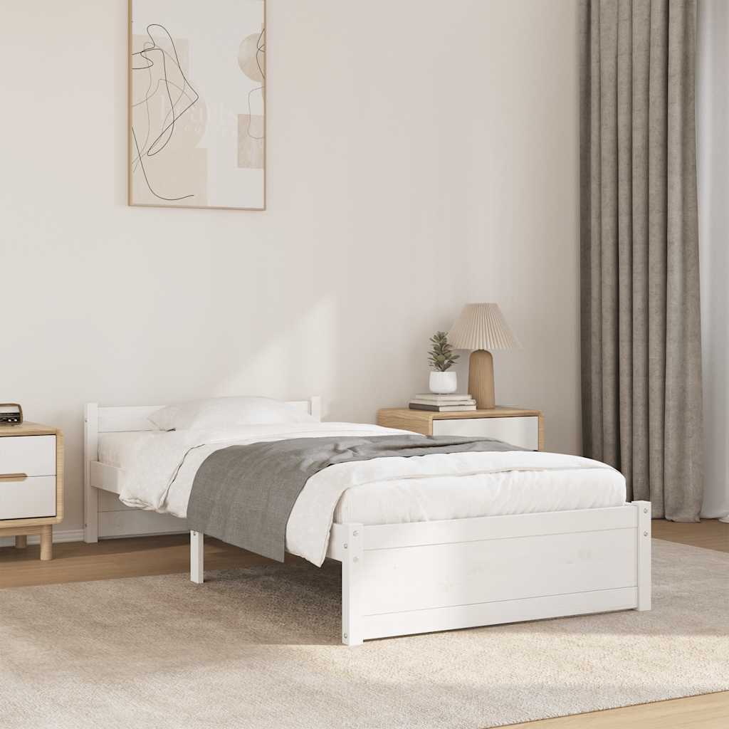 Bedframe massief hout wit 90x200 cm is nu te koop bij PeponiXL, paradijselijk wonen!