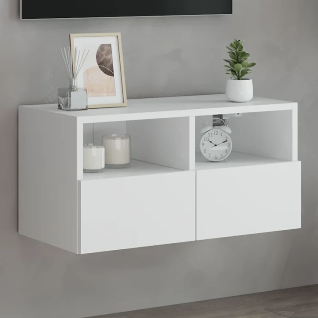 Tv-wandmeubel 60x30x30 cm bewerkt hout wit is nu te koop bij PeponiXL, paradijselijk wonen!