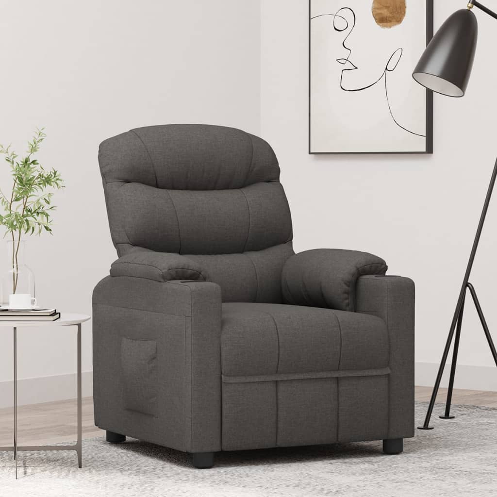 Fauteuil verstelbaar stof donkergrijs is nu te koop bij PeponiXL, paradijselijk wonen!