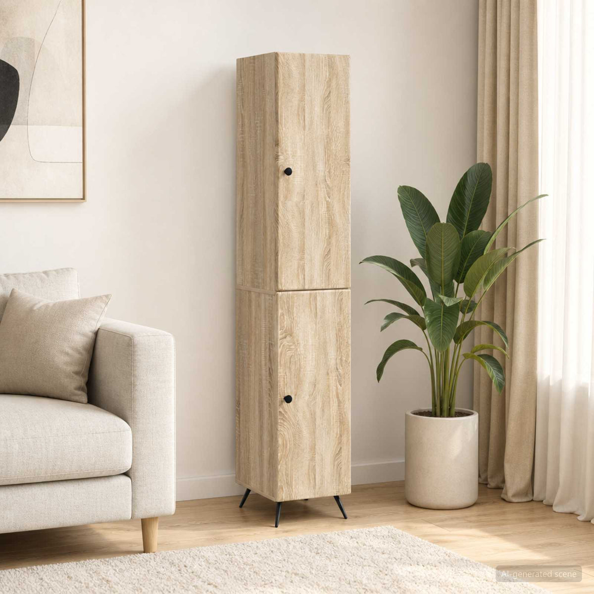 Kastenset 2 pcs Sonoma Eiken Bewerkt hout is nu te koop bij PeponiXL, paradijselijk wonen!