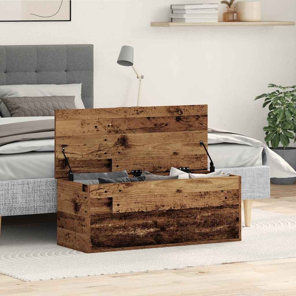Opslagdoos met opslag Oud Hout 90 x 35 x 35 cm Bewerkt hout is nu te koop bij PeponiXL, paradijselijk wonen!