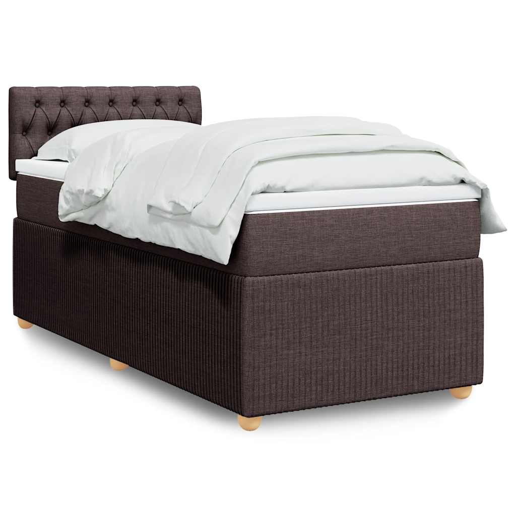 Boxspring met matras stof donkerbruin 100x200 cm is nu te koop bij PeponiXL, paradijselijk wonen!
