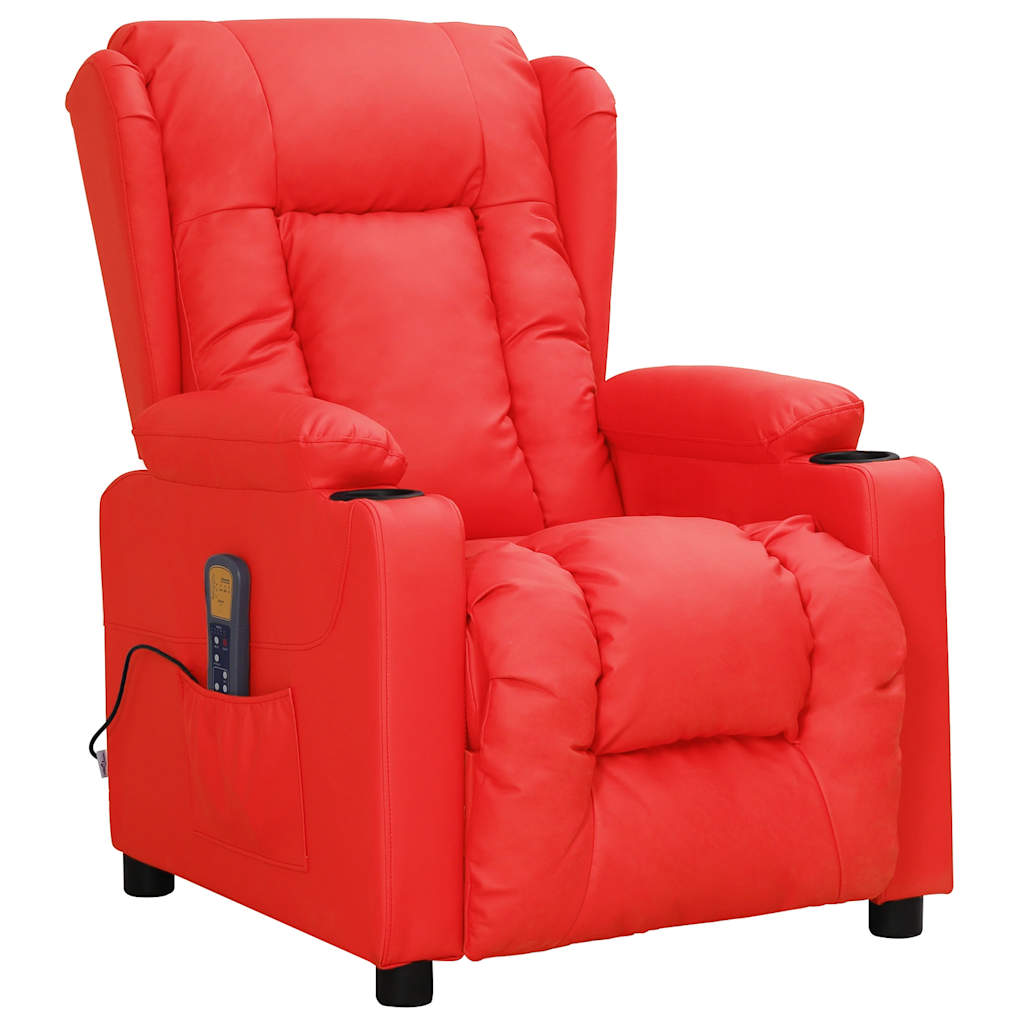 Massagestoel kunstleer rood is nu te koop bij PeponiXL, paradijselijk wonen!