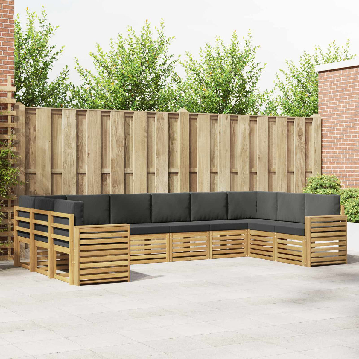 Buiten bankenset 10 pcs Wit en antracietkleurig is nu te koop bij PeponiXL, paradijselijk wonen!