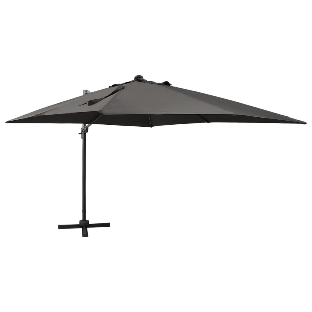Zweefparasol met paal en LED-verlichting 300 cm antracietkleur is nu te koop bij PeponiXL, paradijselijk wonen!