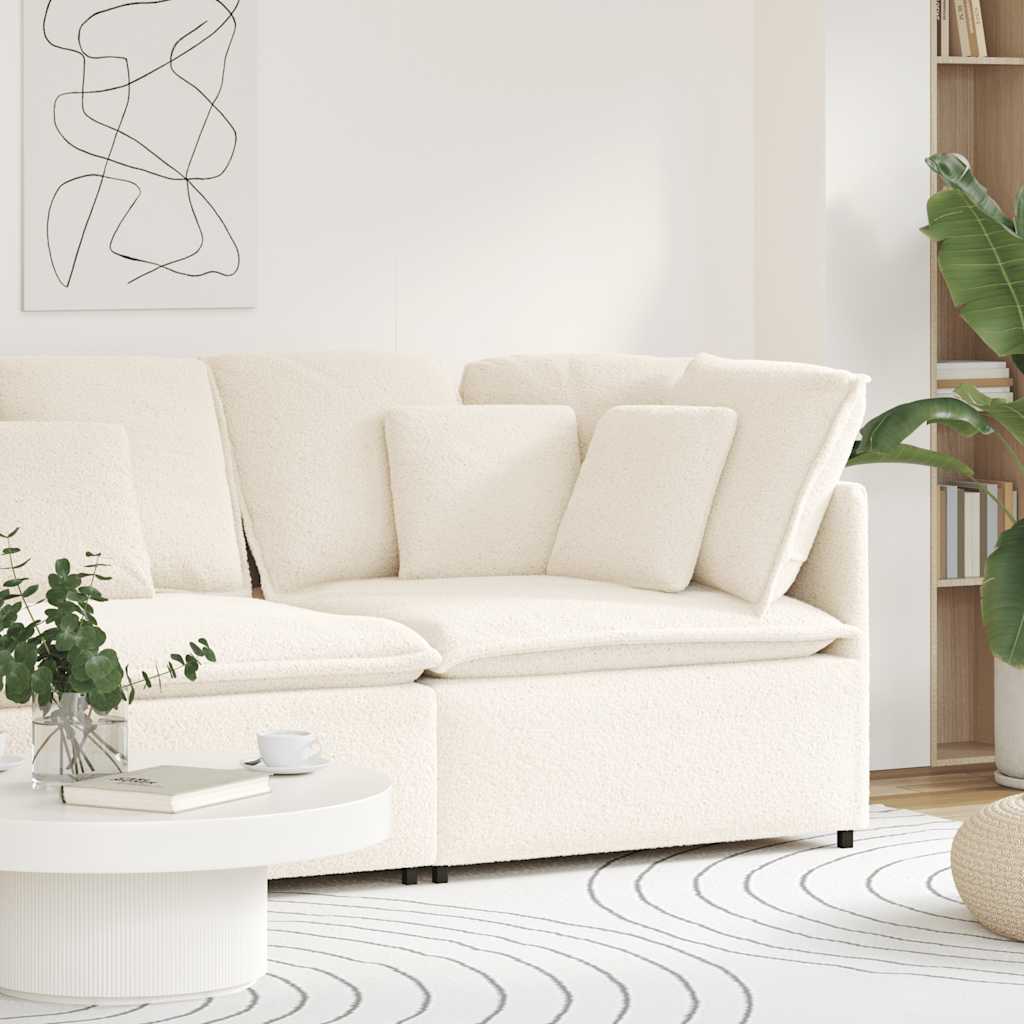 Modulaire hoekmodule bank met kussens 100 cm crèmekleurig is nu te koop bij PeponiXL, paradijselijk wonen!