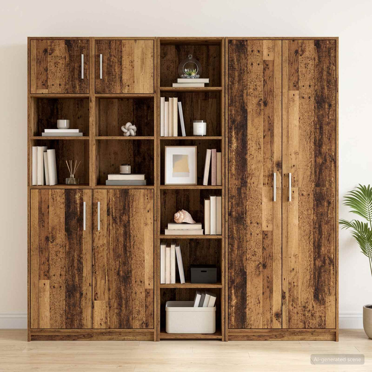 Dressoir Oud hout 40 x 41 x 185 cm Bewerkt hout is nu te koop bij PeponiXL, paradijselijk wonen!
