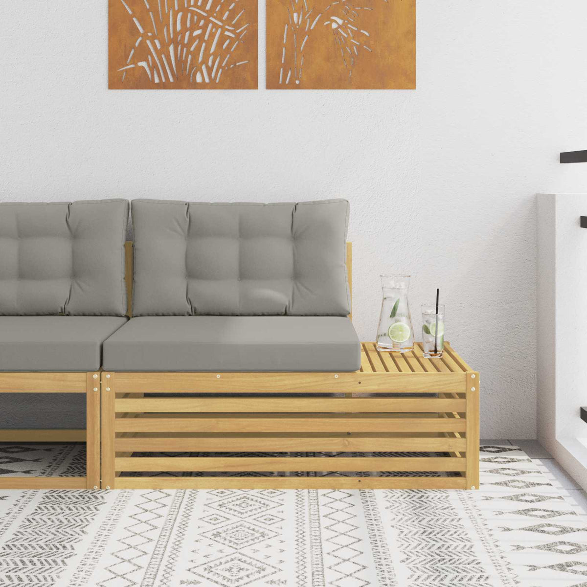 Buiten Eind Sofa Wit 115 x 83 x 73 cm Massief Acaciahout is nu te koop bij PeponiXL, paradijselijk wonen!