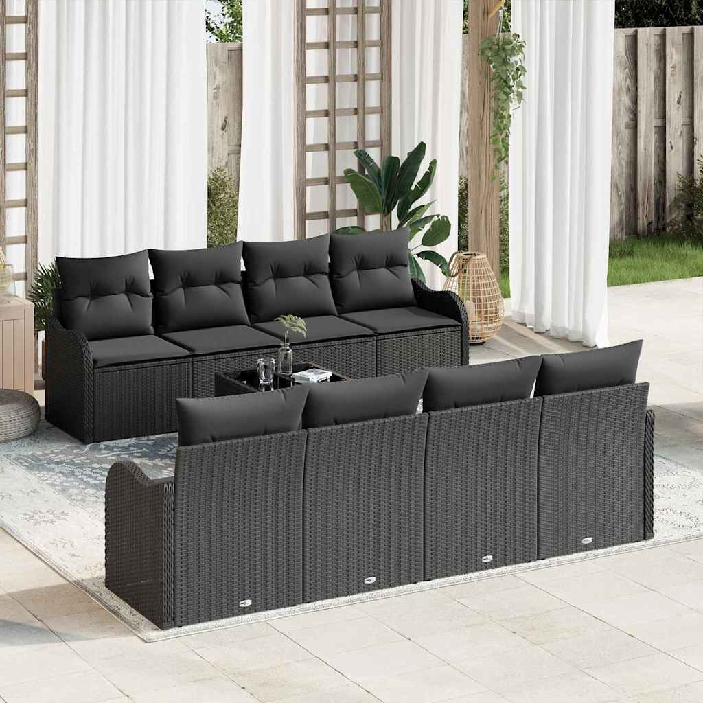 Tuin Sofa Set Zwart 55 x 55 x 37 cm poly rattan is nu te koop bij PeponiXL, paradijselijk wonen!