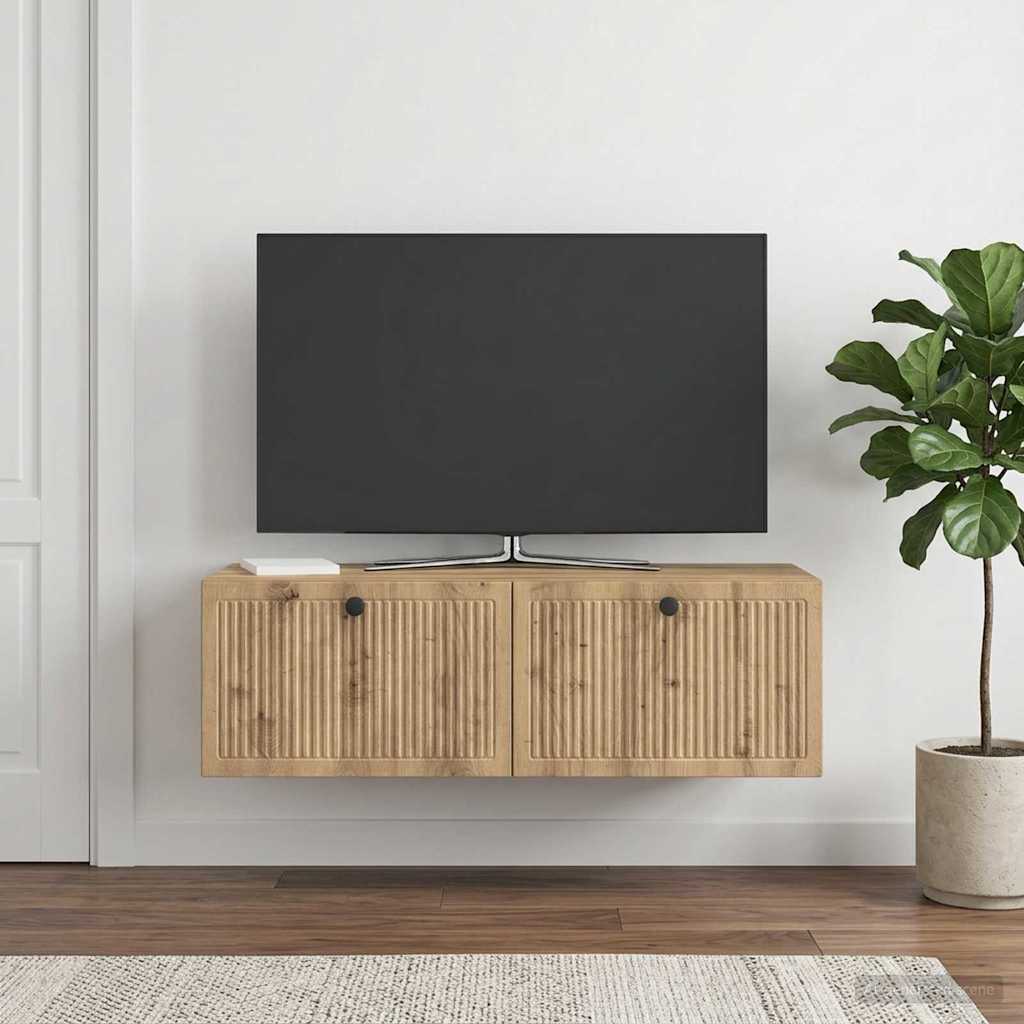Wandbeugel TV-kast Artisanaal eiken 98 x 41 x 30 cm is nu te koop bij PeponiXL, paradijselijk wonen!