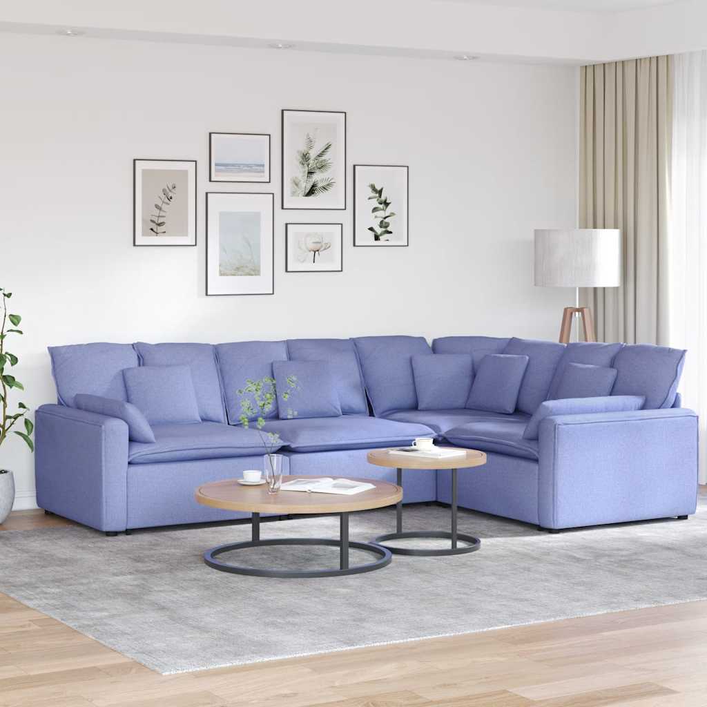 Modulaire bank met kussens stof jeansblauw is nu te koop bij PeponiXL, paradijselijk wonen!