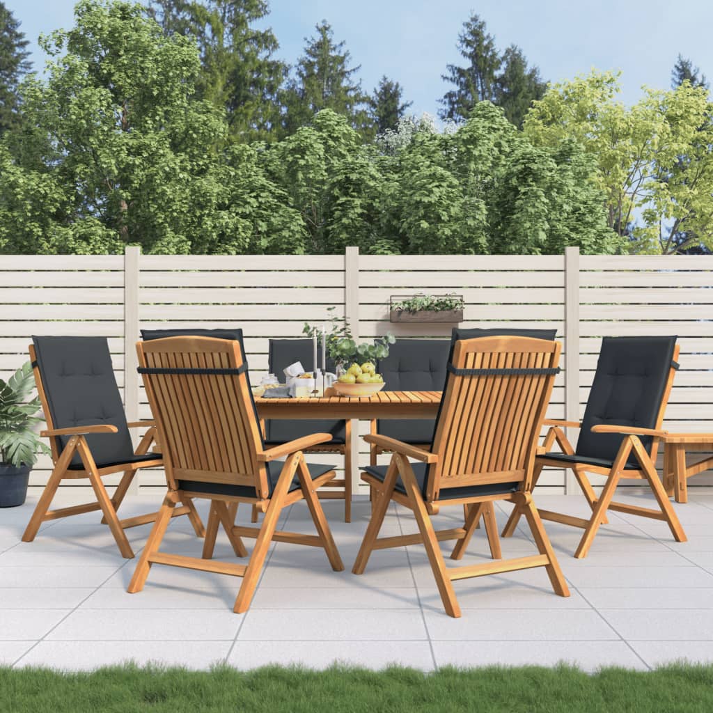 Tuinstoelen 6 st verstelbaar met kussens massief teakhout is nu te koop bij PeponiXL, paradijselijk wonen!