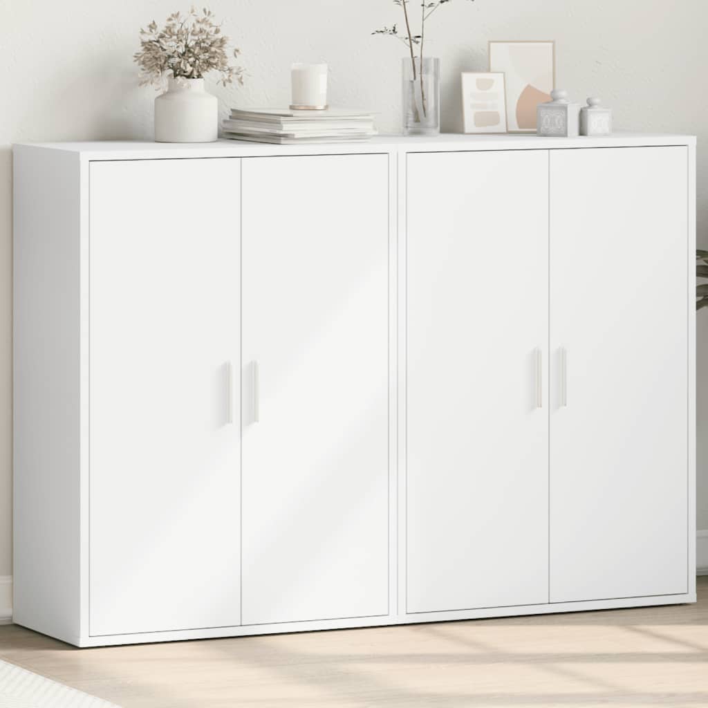Dressoirs 2 st 60x31x84 cm bewerkt hout wit is nu te koop bij PeponiXL, paradijselijk wonen!