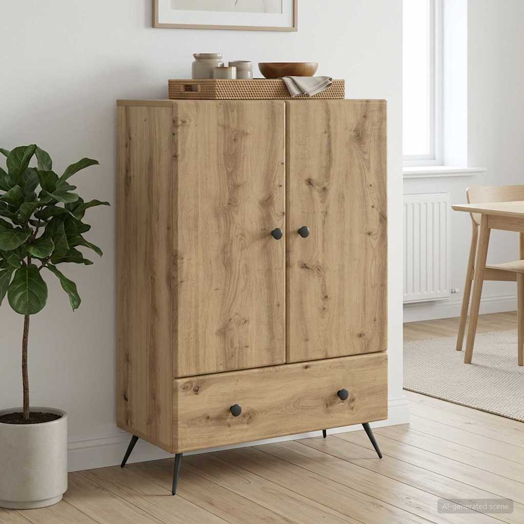 Dressoir Artisanaal eiken 66 x 34,5 x 95 cm Bewerkt hout is nu te koop bij PeponiXL, paradijselijk wonen!