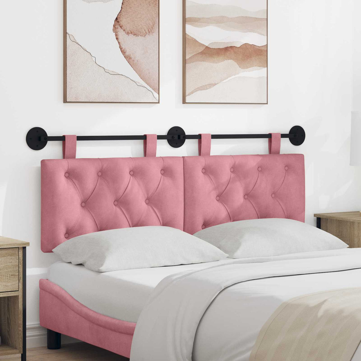 Hangend hoofdbord Roze Fluweel is nu te koop bij PeponiXL, paradijselijk wonen!