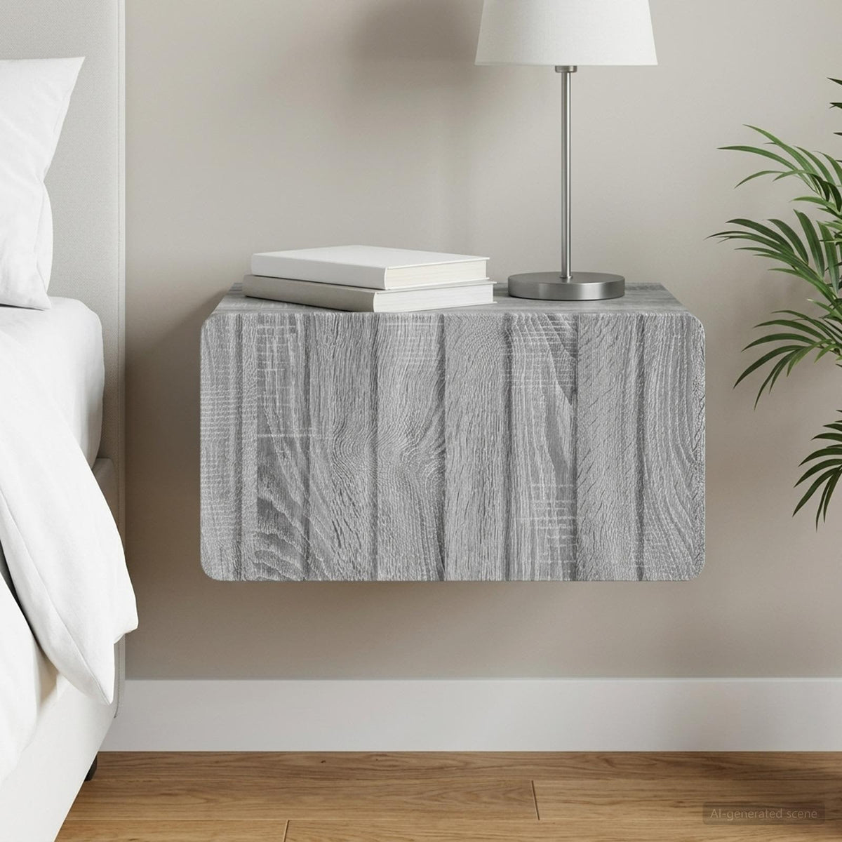 Wandbeugel Bedkast Grijs sonoma 49 x 34,5 x 24 cm Bewerkt hout is nu te koop bij PeponiXL, paradijselijk wonen!