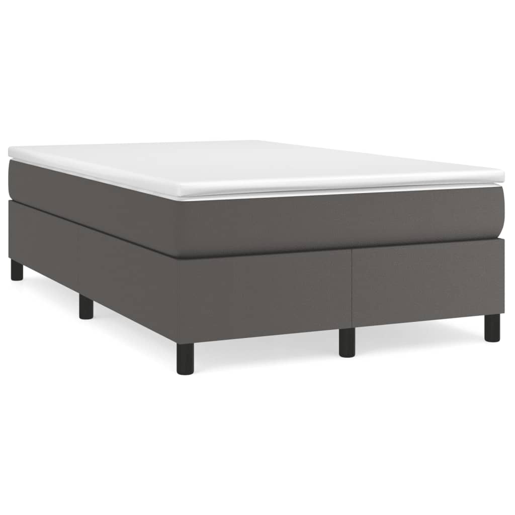 Boxspring met matras kunstleer grijs 120x190 cm is nu te koop bij PeponiXL, paradijselijk wonen!