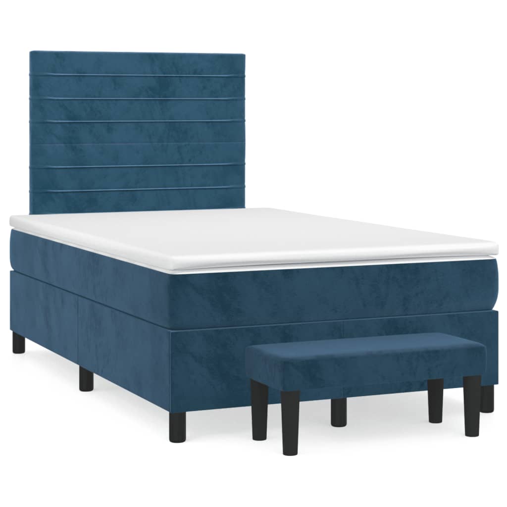 Boxspring met matras fluweel donkerblauw 120x190 cm is nu te koop bij PeponiXL, paradijselijk wonen!