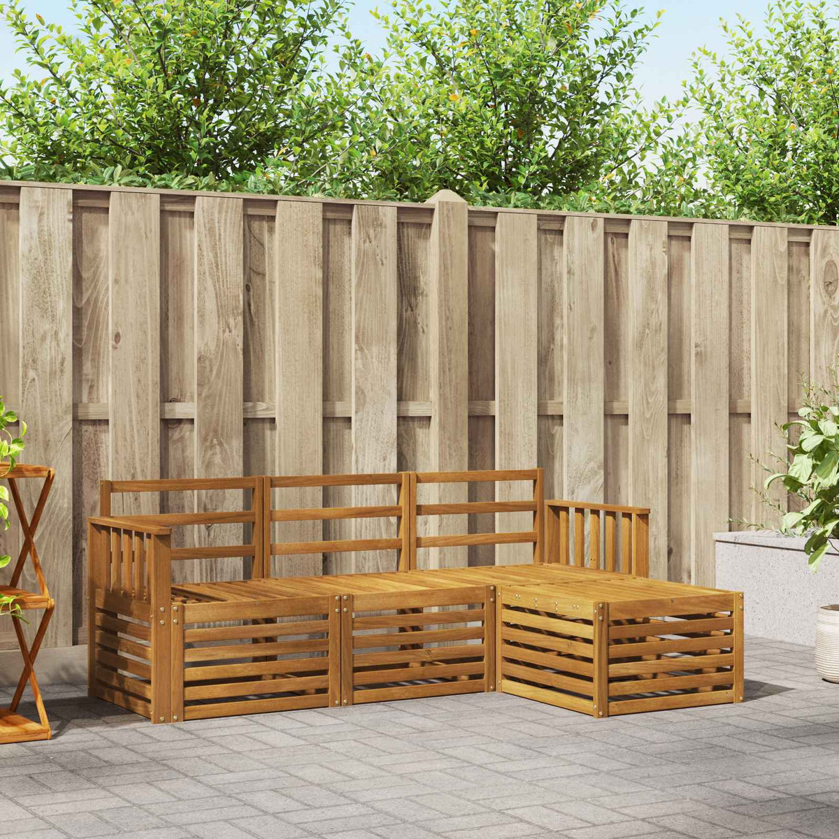Buiten bankenset 4 pcs Naturel is nu te koop bij PeponiXL, paradijselijk wonen!