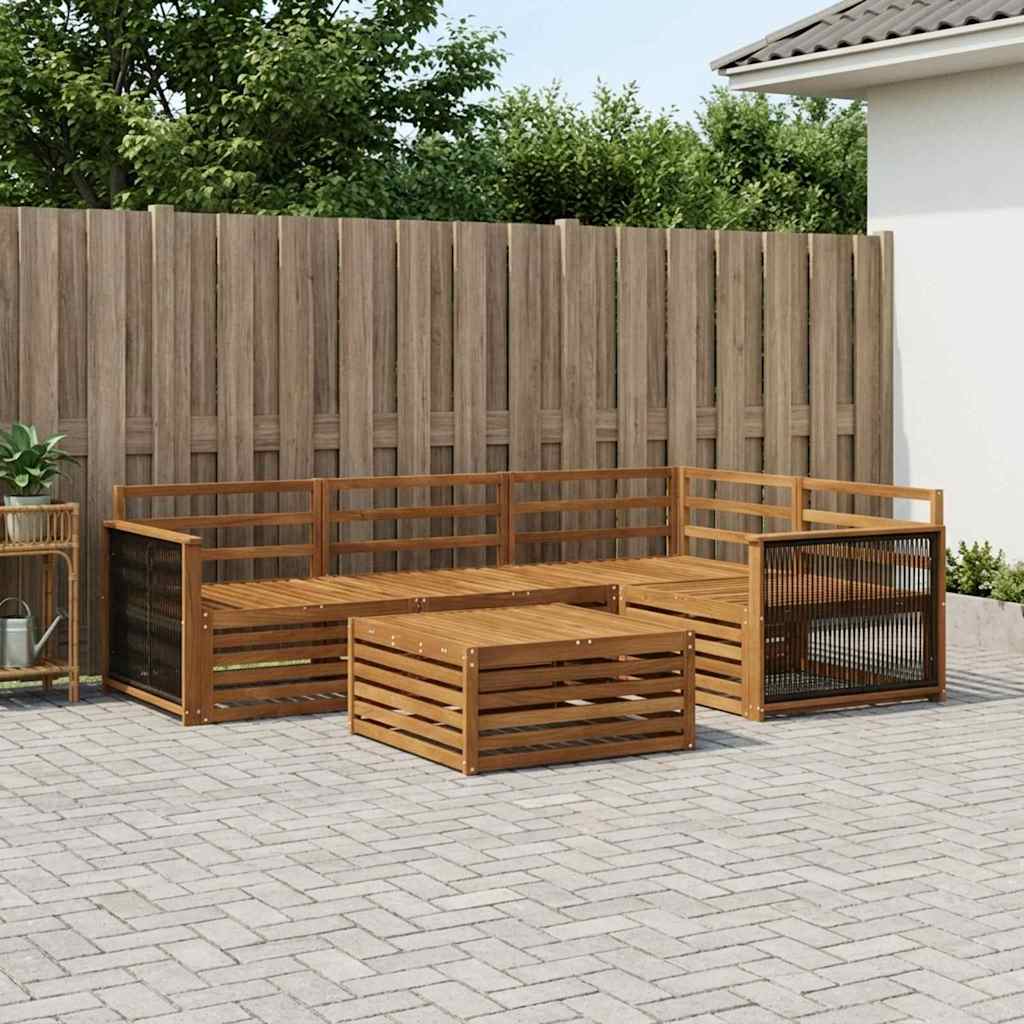 Buiten bankenset 5 pcs Naturel Massief Acaciahout is nu te koop bij PeponiXL, paradijselijk wonen!