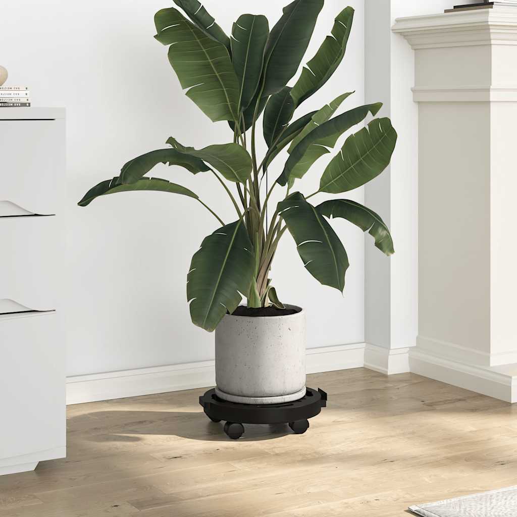 Plantentrolleys met wielen 5 st 170 kg diameter 30 cm zwart is nu te koop bij PeponiXL, paradijselijk wonen!