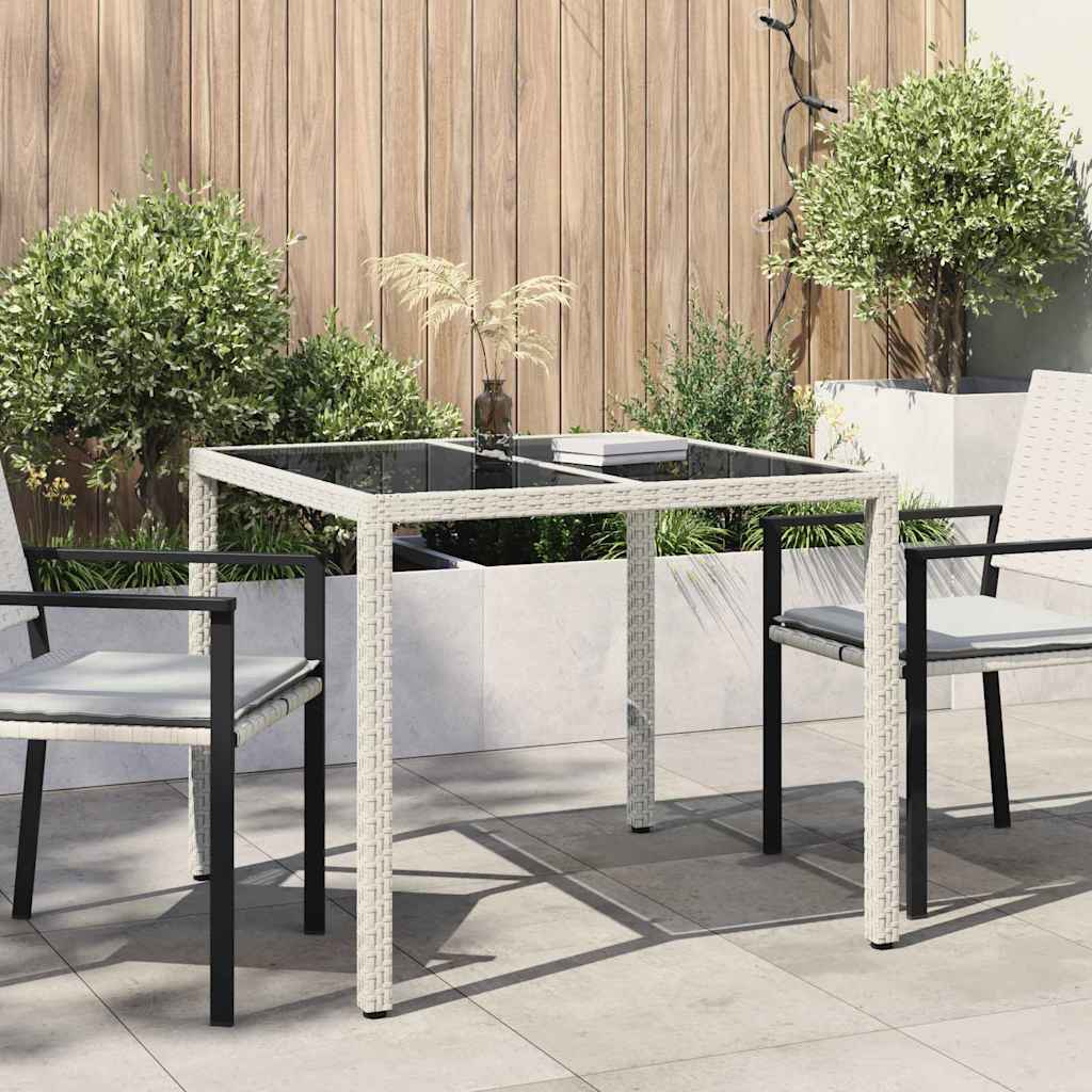 Tuinstafel Wit 90 x 90 x 75 cm poly rattan is nu te koop bij PeponiXL, paradijselijk wonen!