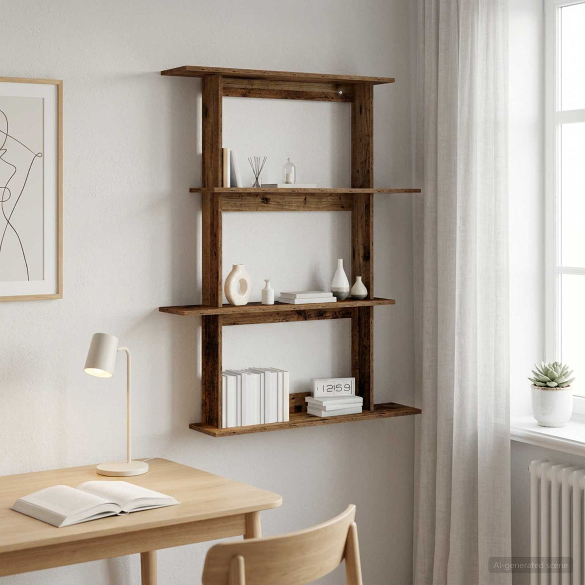Wandplank Oud hout 100 x 20 x 126 cm Bewerkt hout is nu te koop bij PeponiXL, paradijselijk wonen!