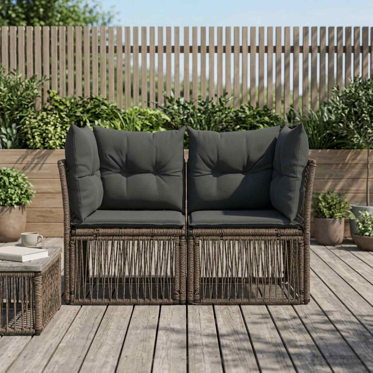 Tuinbank 2-Aantal zitplaatsen Grijs poly rattan is nu te koop bij PeponiXL, paradijselijk wonen!