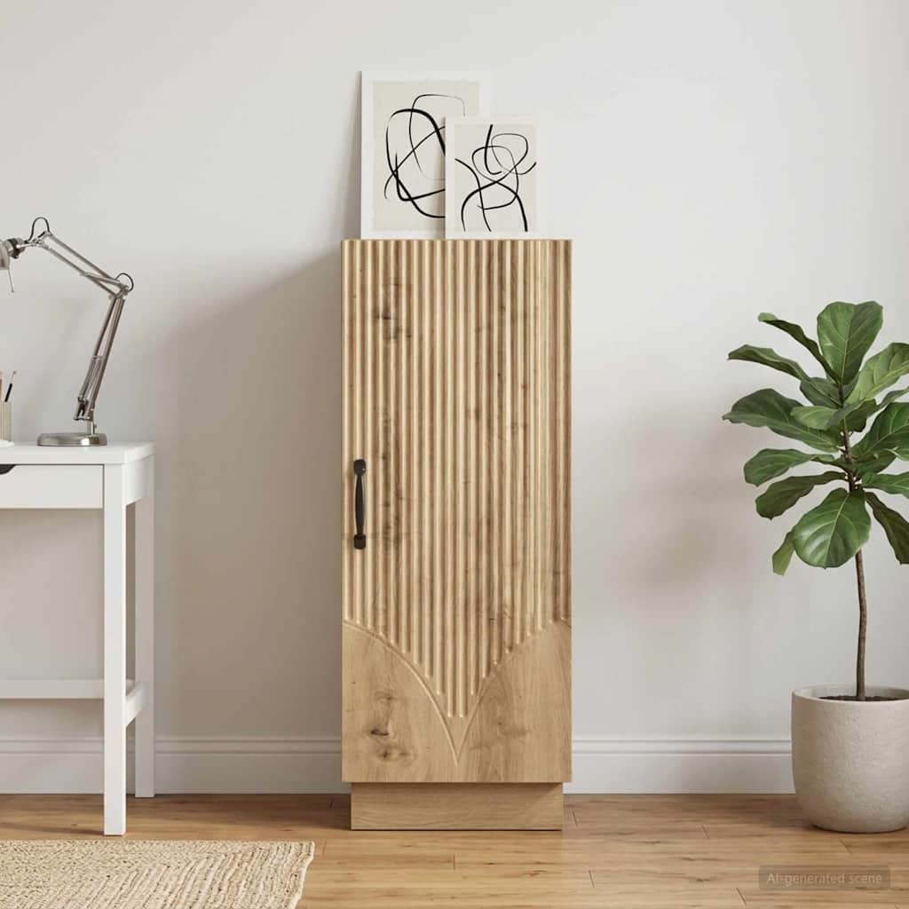 Dressoir Artisanaal eiken 33 x 34,5 x 87 cm Bewerkt hout is nu te koop bij PeponiXL, paradijselijk wonen!