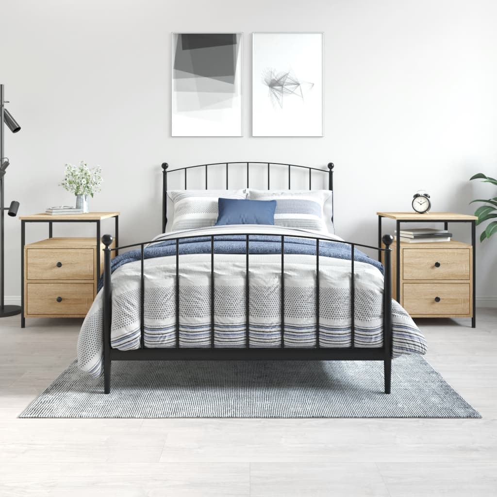 Nachtkastjes 2 st 44x45x60 cm sonoma eikenkleurig is nu te koop bij PeponiXL, paradijselijk wonen!