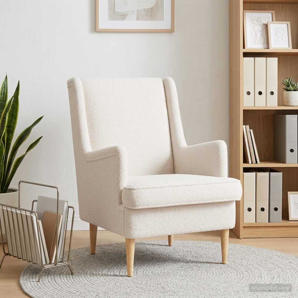 Fauteuil Crèmekleurig Schapenstof is nu te koop bij PeponiXL, paradijselijk wonen!