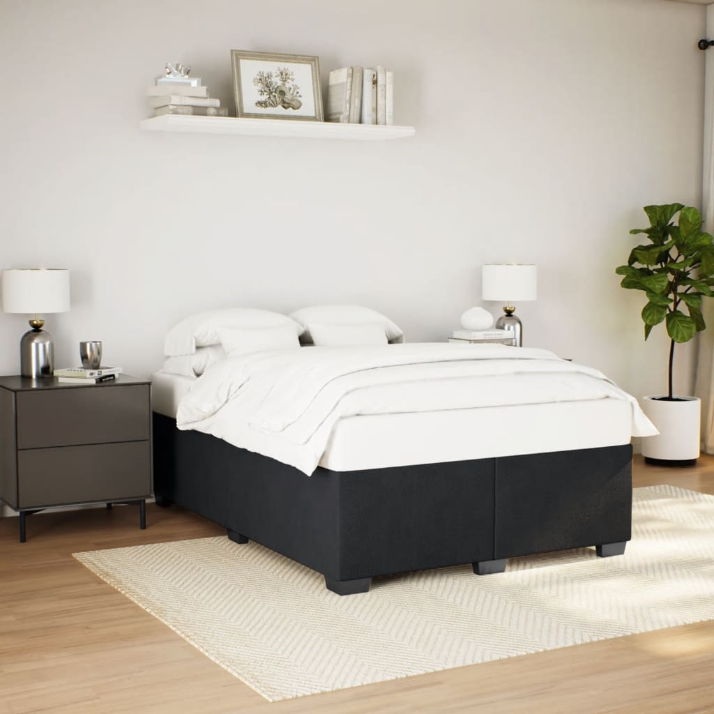 Bedframe zonder matras 140x190 cm fluweel zwart is nu te koop bij PeponiXL, paradijselijk wonen!