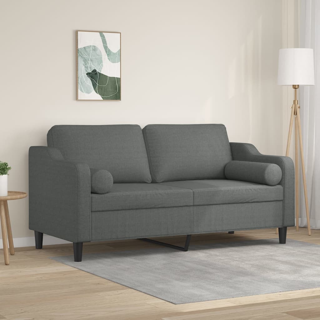 Tweezitsbank met sierkussens 140 cm stof donkergrijs is nu te koop bij PeponiXL, paradijselijk wonen!