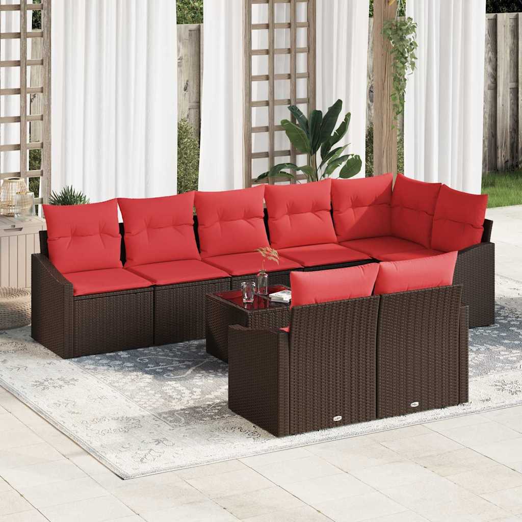 Bankstel 9 st Bruin poly rattan is nu te koop bij PeponiXL, paradijselijk wonen!