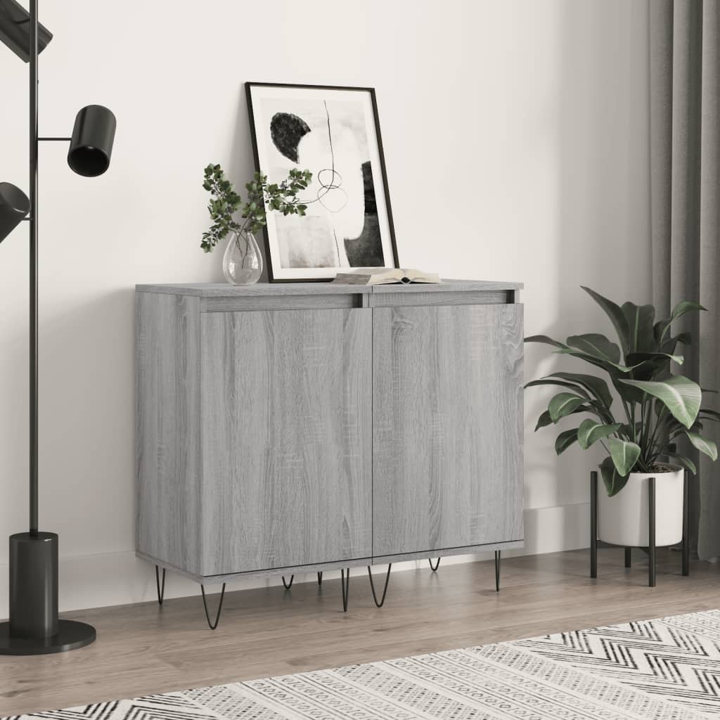 Dressoirs 2 st 40x35x70 cm bewerkt hout grijs sonoma is nu te koop bij PeponiXL, paradijselijk wonen!